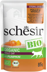 Schesir 8x85g Schesir Bio Sterilized bio csirke & bio sertés nedves macskatáp