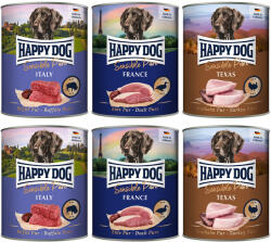 Happy Dog 6x800g Happy Dog Pur nedves kutyatáp Mix Sensible (3 változattal)