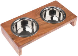 Modern Living Modern Living Nellore dupla etetőtál faállvánnyal kutyáknak, macskáknak- 2 x 850 ml, Ø 16, 5cm