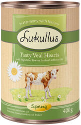 Lukullus 6x400g Lukullus tavaszi menü: finom borjúszív - nedves kutyatáp