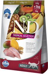 N&D Tropical Gazdaságos csomag: 2x5kg (4+1kg) N&D Cat Tropical Selection csirkés száraztáp macskáknak