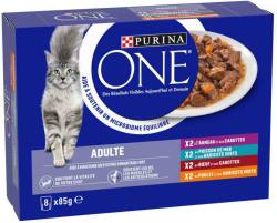 ONE 8x85g PURINA ONE Adult nedves macskatáp vegyes csomagban