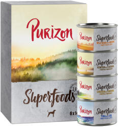 Purizon 12x140g Purizon Superfoods nedves kutyatáp Vegyes csomag (2xcsirke, 2xtonhal, 1xvaddisznó 1xvad)