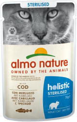 Almo Nature 12x70g Almo Nature Functional Sterilised nedves macskatáp-tőkehal