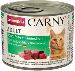Animonda 12x200g animonda Carny Adult marha, pulyka & nyúl nedves macskatáp