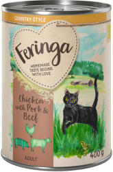 Feringa 24x400g Feringa Country Style Menü - Csirke, marha, sertés nedves macskatáp