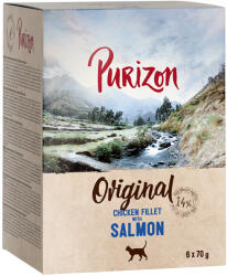 Purizon 6x70g Purizon Adult Csirkefilé & lazac gabonamentes nedves macskatáp - zooplus - 4 221 Ft