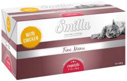 Smilla 24x100g Smilla Fine Menü finom töltetékkel csirke, marhahús & sárgarépa nedves macskatáp