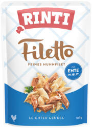 RINTI 24x100g RINTI Filetto Pouch in Jelly kutyasnack - Csirke kacsával