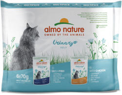 Almo Nature 12x70g Almo Nature Functional Urinary Help nedves macskatáp mix: 6 x lazac + 6 x pulyka