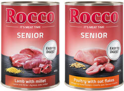 Rocco 24x400g Rocco Senior nedves kutyatáp vegyes csomag: 12x szárnyas + 12x bárány