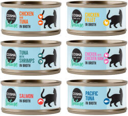 Cosma 24x70g Cosma Nature nedves macskatáp - Vegyes csomag I (6 változattal)