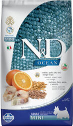 N&D Ocean 3x2, 5kg N&D egészséges gabona Ocean Adult Mini tőkehal & narancs szárz kutyatáp