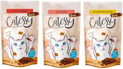 Catessy 15x65g Catessy jutalomfalat macskáknak-Vegyes csomag 3 változattal (5x szárnyas, 5x marha, 5x lazac)