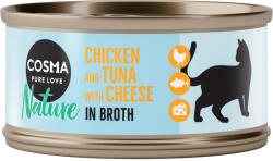 Cosma 24x70g Cosma Nature nedves macskatáp - Csirke, tonhal & sajt