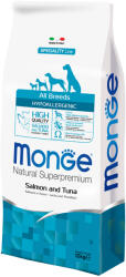 Monge Superpremium Dog 12kg Monge Superpremium All Breeds Hypoallergenic lazac & tonhal száraz kutyatáp