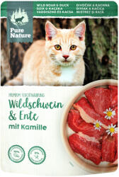 Pure Nature 24x85g Pure Nature Feline Vaddisznó & kacsa nedves macskaeledel