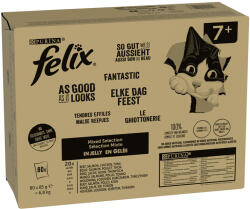FELIX 80x85g Felix Fantastic Senior hús- és halválogatás nedves macskatáp