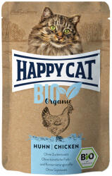 Happy Cat 6x85g Happy Cat Bio Pouch bio csirke & bio kacsa nedves macskaeledel