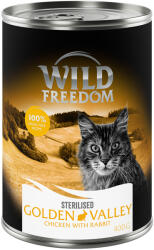 Wild Freedom 6x400g Wild Freedom Adult Sterilised Golden Valley - nyúl & csirke gabonamentes nedves macskatáp