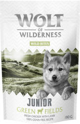  Wolf of Wilderness 180g Wolf of Wilderness Snack - Wild Bites Junior kutyasnack- Green Fields - bárány & csirke