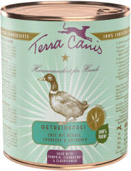 Terra Canis 12x800g Terra Canis Gabonamentes Kacsa, tök, földieper & bodza nedves kutyatáp