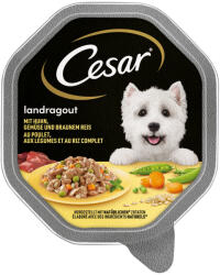 Cesar 28x150g Cesar Vidéki ragu: csirke, zöldség & barna rizs nedves kutyatáp