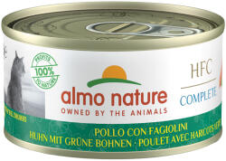 Almo Nature 12x70g Nature HFC Complete Csirke & zöldbabnedves macskaeledel