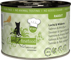 Catz Finefood 24x190g catz finefood ragout No. 605 lazac & vadkacsa nedves macskatáp