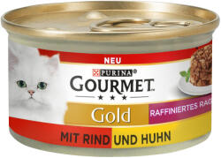Gourmet 12x85g Gourmet Gold rafinált ragu marha & csirke nedves macskatáp