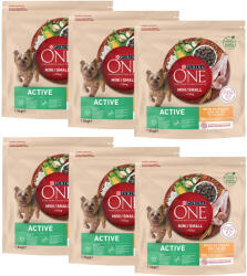 ONE 9kg (6x1, 5 kg) PURINA ONE Mini Active csirke & rizs száraz kutyatáp