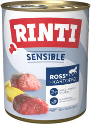 RINTI 24x800g RINTI Sensible Ló, csirkemáj & burgonya nedves kutyaeledel