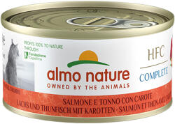 Almo Nature 6x70g Nature HFC Complete Lazac, tonhal & sárgarépa nedves macskaeledel