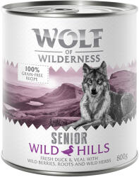 Wolf of Wilderness Wolf of Wilderness Senior - Duo-Protein gazdaságos csomag 24 x 800 g - Wild Hills - kacsa