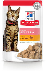Hill's Science Plan 12x85g Hill's Science Plan Adult Light nedves macskatáp-csirke