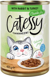 Catessy 12x400g Catessy falatok nyúl & pulyka szószban nedves macskatáp