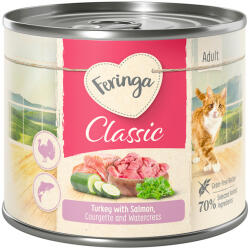 Feringa 6x200g Feringa Classic Meat Lazac, pulyka, cukkini & vízitorma nedves macskatáp
