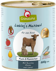 GranataPet 6x800g Liebling´s Mahlzeit nedves kutyatáp-Borjú & nyúl, cukkini, tök & lenolaj