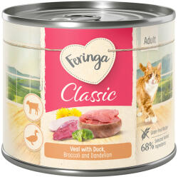 Feringa 6x200g Feringa Classic Meat Menü Kacsa & borjú, brokkoli & pitypang nedves macskatáp