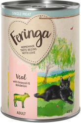 Feringa 12x410g Feringa Single Meat Menü Borjú, brokkoli & pitypang nedves macskatáp