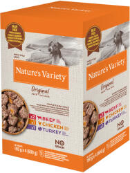 Nature's Variety 4x150 Nature's Variety Original Paté No Grain Mini ndves macskatáp vegyes csomagban- Marha, csirke, pulyka