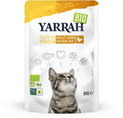 Yarrah 14x85g Yarrah Bio csirkefilék szószban nedves macskatáp