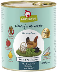 GranataPet 6x800g Liebling´s Mahlzeit nedves kutyatáp-Csirke, pasztinák, bazsalikom, bodza & lenolaj