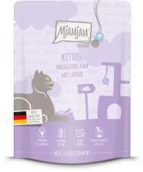 MjAMjAM 24x300g MjAMjAM Quetschie Kitten borjú & lazacolaj nedves macskatáp