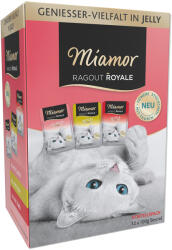 Miamor 48x100g Miamor Ragout Royale pulyka, lazac & borjú nedves kutyatáp vegyesen