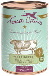 Terra Canis 12x400g Terra Canis gabonamentes nedves kutyatáp - Marha, cukkini, sütőtök & oregánó