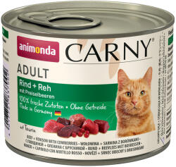 Animonda 12x200g animonda Carny Adult marha, őz & áfonya nedves macskatáp