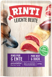 RINTI 10x400g RINTI Leichte Beute nedves kutyatáp - Marha pur & kacsa