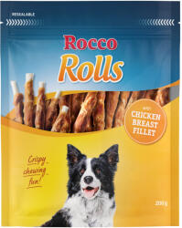 Rocco 12x200g Rocco Rolls rágótekercs jutalomfalat kutyáknak mix: 4x tőkehal, 4x csirke-, 4x kacsamellfiléé