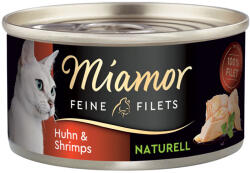 Miamor 6x80g Miamor Naturelle csirke & garnéla finom filék nedves macskatáp